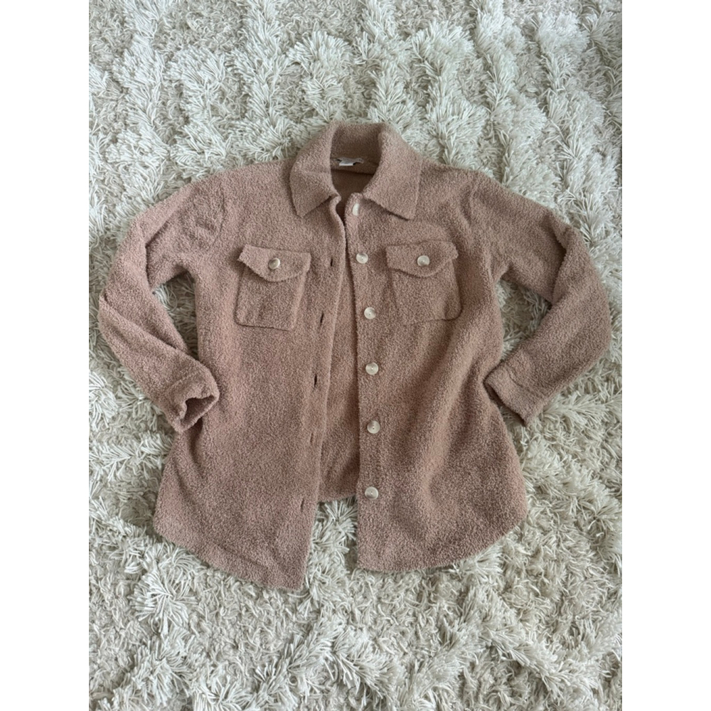 Women's Sincerely Jules Beige Teddy Shacket Size M